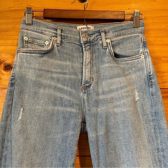 Agolde Sophie Mid Rise Ankle Jeans in Thriller 27 - Picture 6 of 12